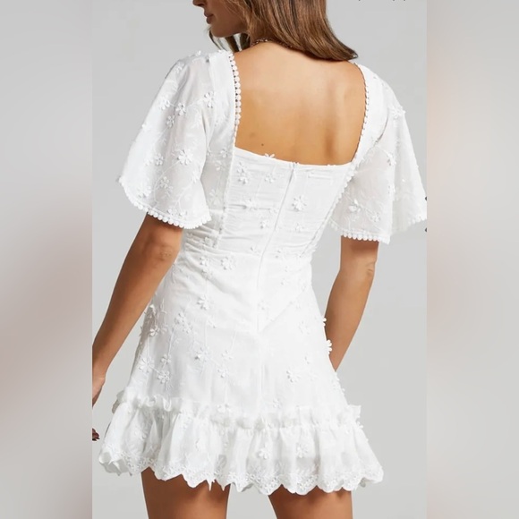 Showpo Fancy A Spritz Dress In White Embroidery Mini Dress - Picture 2 of 11
